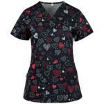Μπλούζα Νοσηλευτή με Σχέδια - Μπλούζα Παιδιάτρου - BAMBINA - Dark Hearts