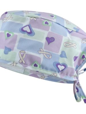 Ιατρικό Καπέλο ADRIANA - Ιατρικά Καπέλα με Σχέδια - Πετσετέ - Purple Hearts