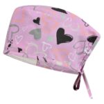 Ιατρικό Σκουφάκι ADRIANA - Ιατρικά Καπέλα με Σχέδια - Πετσετέ - Pink Hearts