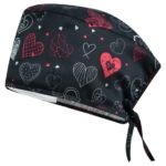 Ιατρικό Σκουφάκι ADRIANA - Ιατρικά Καπέλα με Σχέδια - Πετσετέ - Dark Hearts